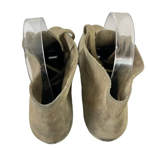 J CREW MACALISTER Wedge Boots Ankle Booties Genuine Leather Suede Shoes sz 8 - Picture 7 of 16